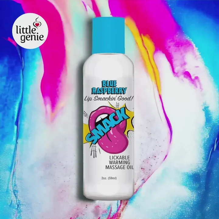 Smack Lickable Massage Oil 2oz - Blue Raspberry - Image 3